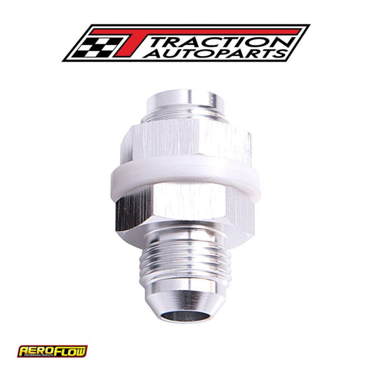 Fuel Cell Fitting -6 an Silver Fuel Cell Bulkhead Fitt