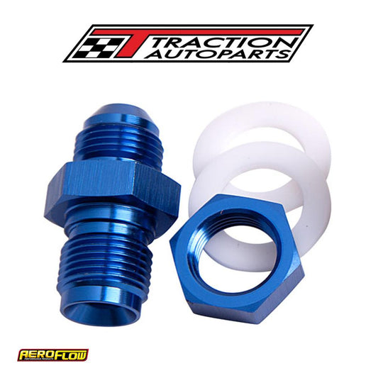 Fuel Cell Fitting -12 an Blue Fuel Cell Bulkhead Fitt