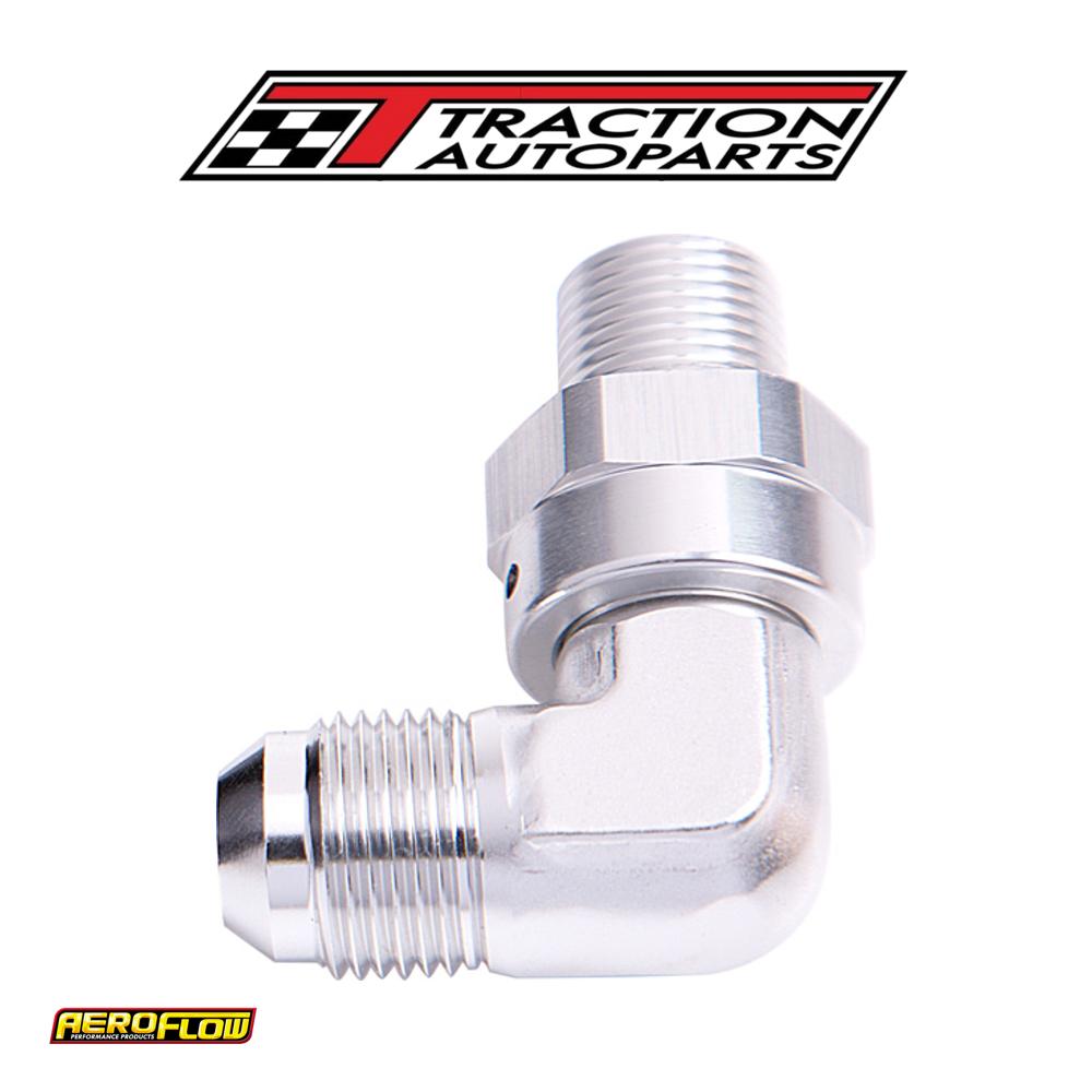 90 Deg 3/8" Npt To -8 an Silver Male Swivel Thread