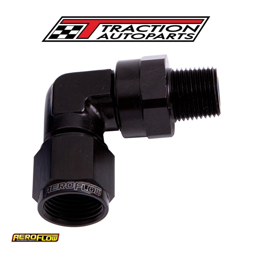 90 Deg 1/8" Npt To -4 an Black Female Swivel Nut