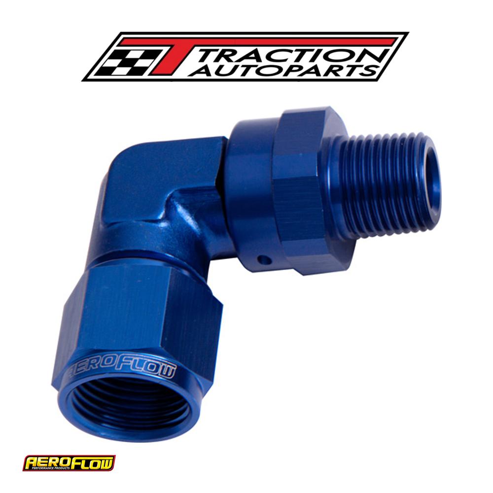 90 Deg 1/2" Npt To -8 an Blue Female Swivel Nut