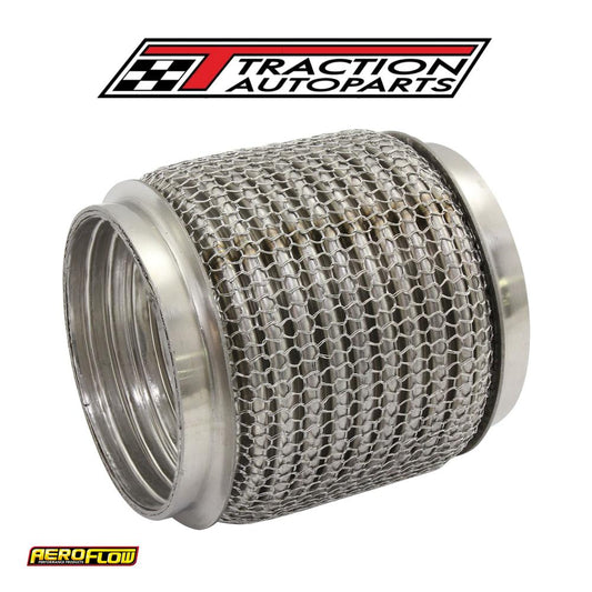 3-1/2" I.d Exhaust Mesh Flex Pipe Joint 4" Long 304 S/steel