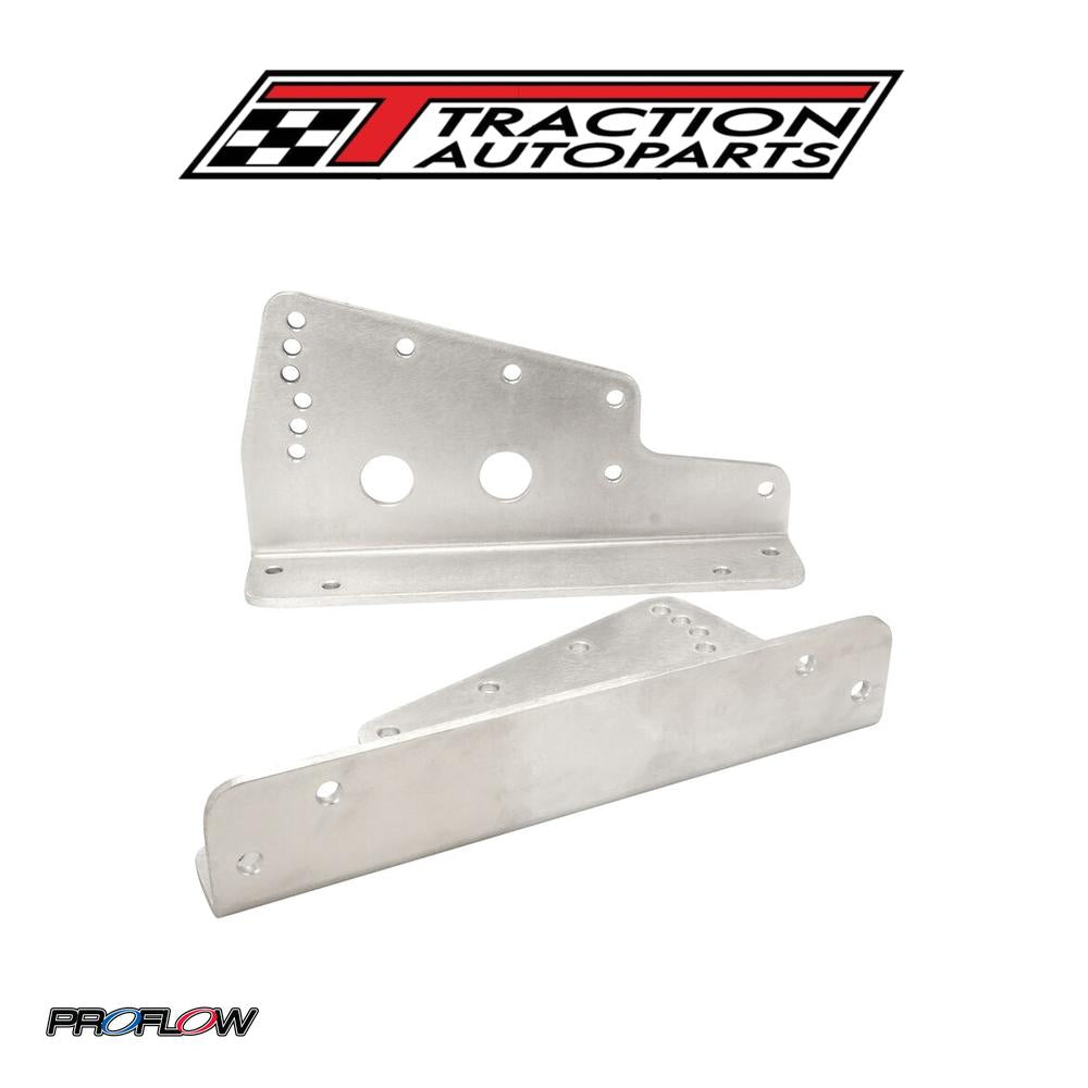 Proflow Aluminium Race Seat Mounting Brackets, Pair, Aluminium, Universal, Silver